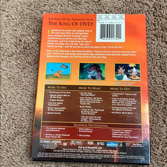 The Lion King - Platinum Edition DVD Two-Disc - Picture 2 of 10